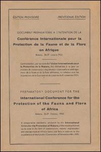Document préparatoire à l'intention de la Conférence internationale pour la protection de la faune et de la flore en Afrique, Bukavu, 26-31 octobre 1953