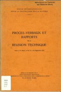 Procès-verbaux et rapports de la Réunion technique tenue à La Haye, les 20, 21 et 22 septembre 1951