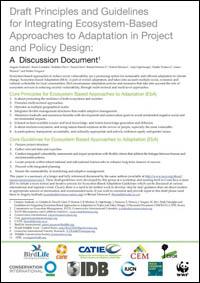 Draft principles and guidelines for integrating ecosystem-based approaches to adaptation in project and policy design : a discussion document : policy brief Draft principles and guidelines for integrating ecosystem-based approaches to adaptation in project and policy design : a discussion document : policy brief