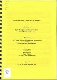 Analyses of proposals to amend the CITES appendices : submitted to the Eighth Meeting of the Conference of the Parties