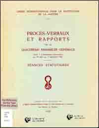 Procès-verbaux et rapports de la quatrième Assemblée générale tenue à Copenhague, Danemark du 25 août au 3 septembre 1954 : séances statutaires