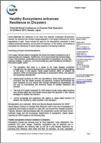 Healthy ecosystems enhances resilience to disasters