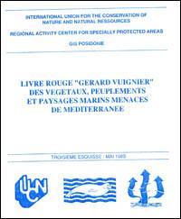 Livre rouge - Gérard Vuignier - des végétaux, peuplements et paysages marins menacés de Méditerranée : troisième esquisse, mai 1989