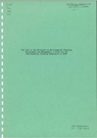 The role of the ecologist in environmental planning, development and management : a study for the Environmental Planning Commission of IUCN