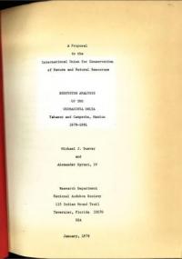 Ecosystem analysis of the Usumacinta Delta, Tabasco and Campeche, Mexico 1978-1981