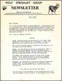 Wolf Specialist Group newsletter