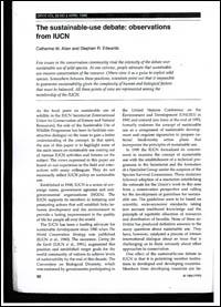 The sustainable-use debate : observations from IUCN