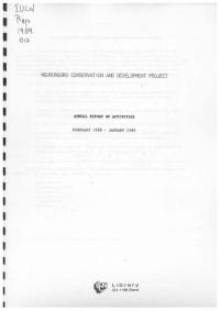Ngorongoro conservation and development project. Annual report of activities, February 1988-January 1989