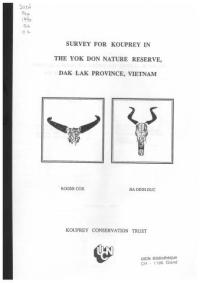 Survey for kouprey in the Yok Don nature reserve, Dak Lak Province, Vietnam