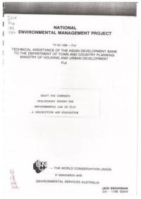 Draft comments preliminary report for environmental law in Fiji : a description and evaluation