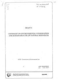 Covenant on environmental conservation and sustainable use of natural resources . Draft 4