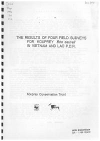 Report of the results of four field surveys for kouprey, Bos sauveli, in Vietnam and Lao PDR